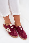 Damskie Sneakersy Zamszowe Bordowe Vinceza 79557