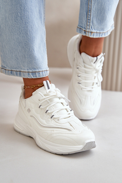 Sneakersy Buty Sportowe Z Eko Skóry Białe Verilisse
