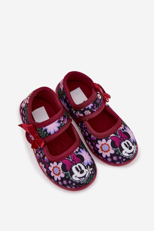 Dziewczęce Balerinki Kapcie MINNIE MOUSE Bordowe Nomi