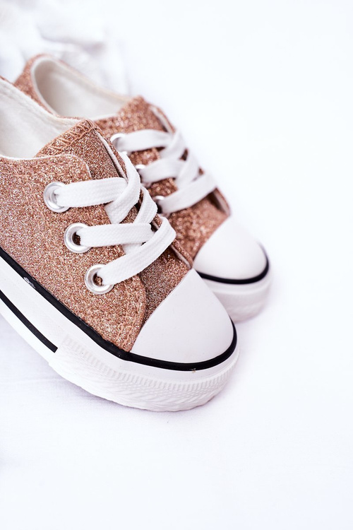Children's Glitter Sneakers Rose Gold Bling-Bling