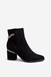 Leather Ankle Boots With Jewelry Embellishment Black Jadirel