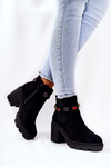 Women's Stiletto Boots with Crystals Black Macbeth
