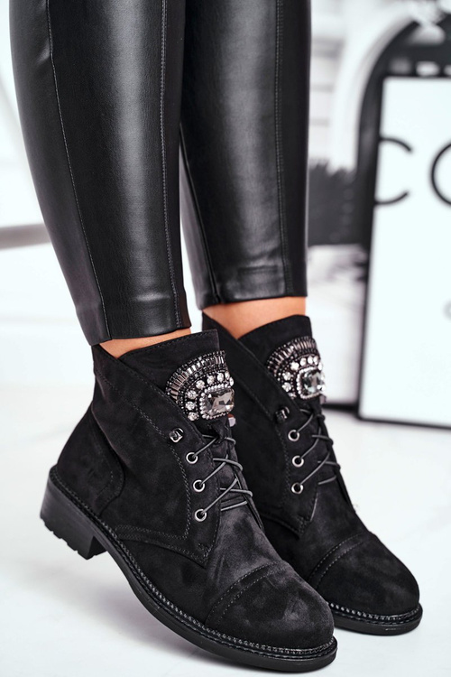 Women's High Boots Warm Suede Black Hondus