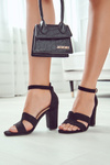 Fashionable Suede High Heels Sandals Black Aubrey