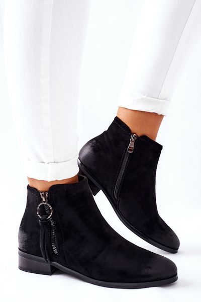 Women's Suede Boots Warmed Black Janice