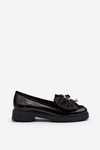 Women's Patent Loafers With Bow Laura Messi 2786 Black