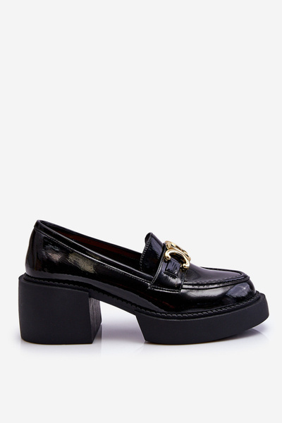 Fashionable Brogues Pumps On Massive Heels Black Imani