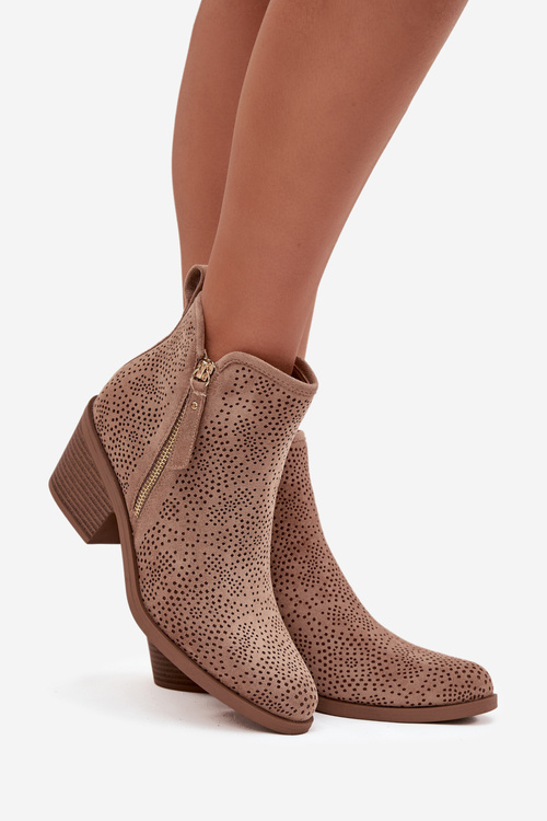 Women's Cowboy Boots with Heel S.Барски HY52-538 Beige