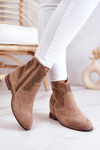 Suede Women's Boots Hidden Wedge Beige Solene
