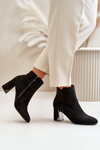 Insulated Ankle Boots With Block Heel And Mirror Element Black Silvare