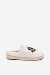 Furry slippers with hearts white Amandra