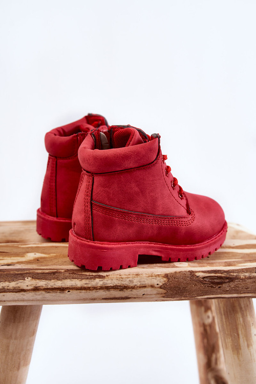 Kids Trappers Boots With Zipper Red Dexter