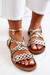 Leather openwork sandals Lewski 3022 Gold