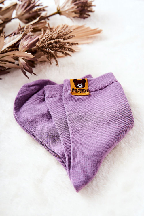 Kids' socks with teddy bear Purple
