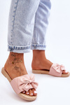 Fashionable women's slippers with a bow Pink Estera