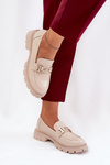 Women's Moccasins Made Of Eco Leather Beige Lomnela