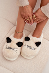 Furry Ladies Slippers Smile Beige Lexira