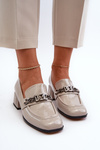 Grey Patent Leather Court Shoes with Block Heel S.Barski MR38-960