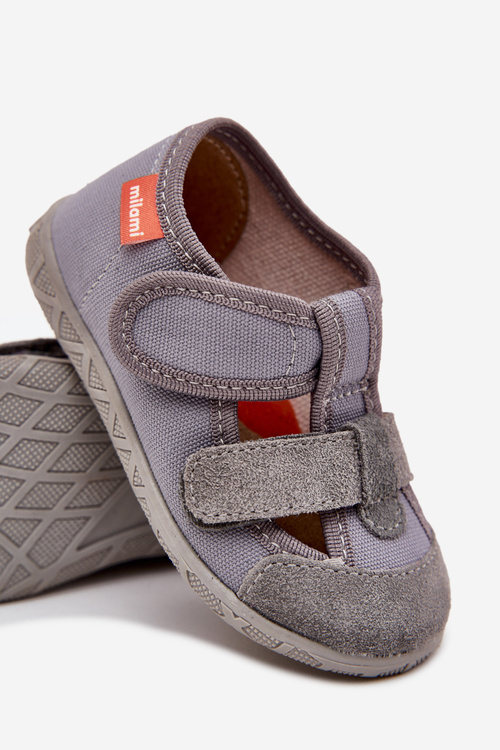 Children's slippers Milami with Velcro gray Reathiana