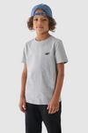 Boys T-shirt Smooth Cotton Gray 4F 4FJWMM00TTSHM1626-25S