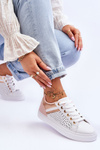 Classic Sports Shoes With Openwork Pattern White-Rose-Gold Happier