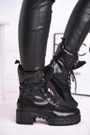Women's High Lace-up Boots Black Ridley