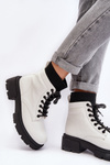 Women's boots with black and white scarf Rivella