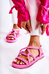 Women's Fashionable Sandals Braided Fuchsia Amparo