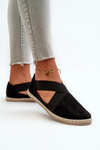 Women's Espadrilles with Elastic Straps Eco Suede Black Phaedrana