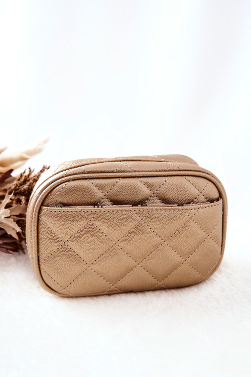 Small Quilted Cosmetic Bag Monnari CSM0050-023 Gold
