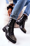 Zipped studded boots Black Sorela