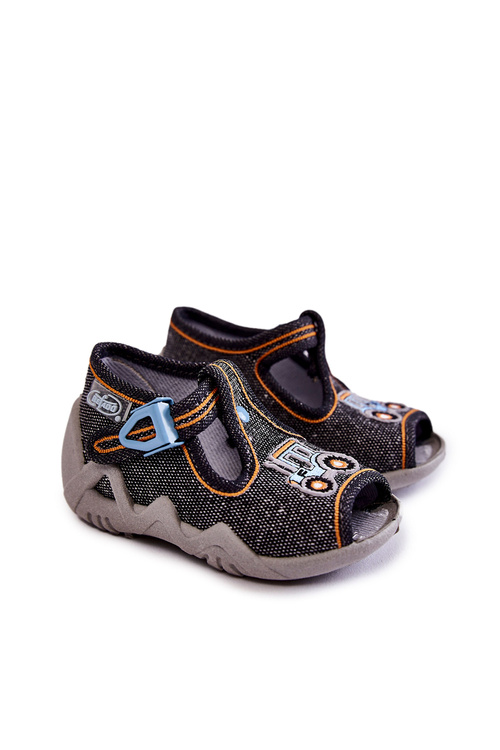 Children's Sandals slippers Befado Traktorek 217P111 Dark grey