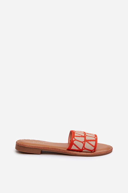 Women's Flat Heel Sandals Orange Traivea