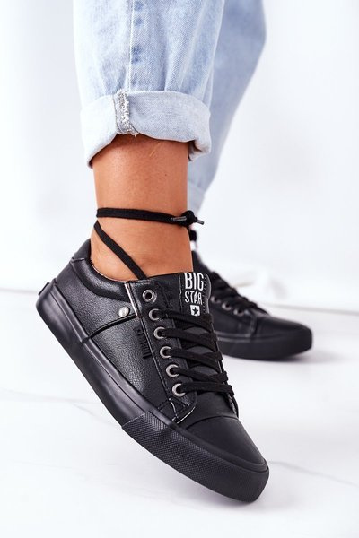 Women's Leather Sneakers Big Star GG274061 Black