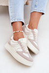 Women's Platform Sneakers Beige Lesida