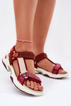 Women's Velcro Sandals D.Franklin DFSH406003 Burgundy