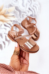 Children's Sandals With Sequins Rose Gold Blake