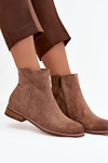 Women's Flat Heel Ankle Boots Vinceza 39961 Light Brown