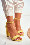 Women's Stiletto Sandals Suede Yellow Anastasie