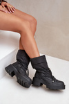Women's Snow Boots On Platform And Flat Heel Black Seandriel
