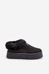 Women's Fur-Trimmed Snow Boots Black Rainsa