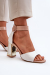 White Patent Sandals with Heel Adrianu