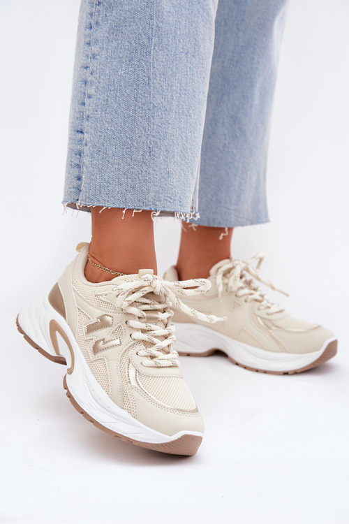 Women's Sneakers On A Chunky Sole Beige Davira