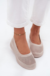 Ladies Mesh Ballerinas In Sporty Style Beige Virella