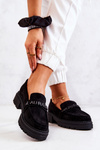 Suede Loafers Letters La.Fi 210001B-SU Black