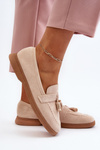Women's Suede Moccasins Beige Dansitu