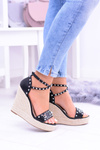 Women's Black Sandals Studded Jet Espadrilles Mariko