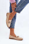 Women's Loafers with Chain Beige Ambrise