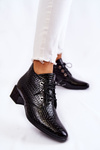 Women's Boots With A Crocodile Pattern Black Farrah