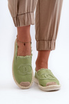 Espadryle Klasyczne Damskie Zielone Flaure NB273
